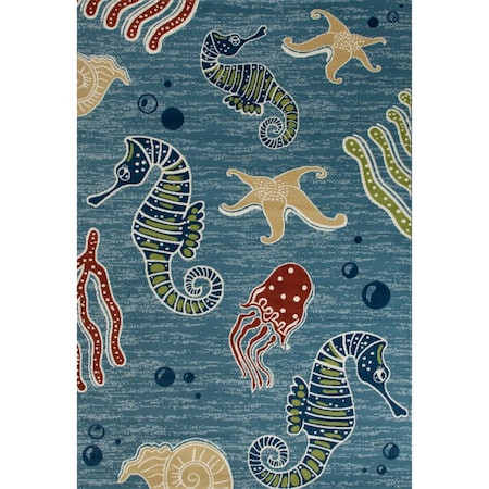 Art Carpet 9 X 12 Ft. Seaport Collection Deep Sea Woven Area Rug, Aqua 841864117430